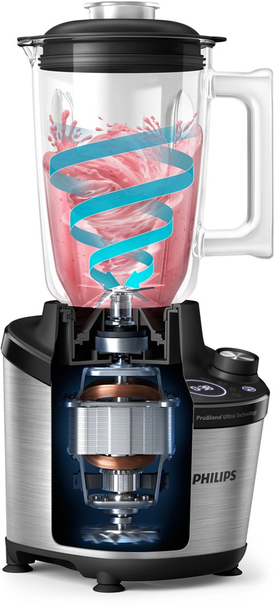 Blender me gotë Philips HR3760/10, 1500W, inox i zi