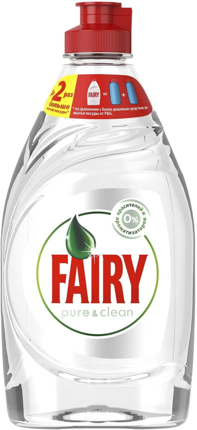 Lëng enësh Fairy Pure &amp; Clean, 450 ml, transparent