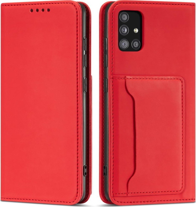 Kallëp portofol për Samsung Galaxy A12 5G, me magnet, me xhep për karta, i kuq