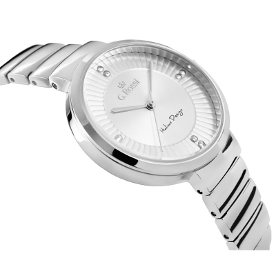 Orë goca G.Rossi 12120B 3C1, mekanizëm quartz, çelik inox, argjend