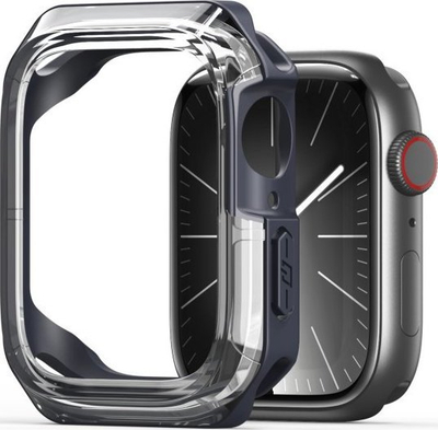 Mbrojtëse ore Dux Ducis Tamo për Apple Watch Series 10 46mm, PC edhe silikon, transparente blu