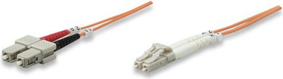 Kabllo fibër optike Intellinet Network Solutions LC në SC, duplex, multimode, 2m
