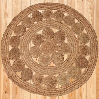 Tapet Home Styling Collection Jute Boho, rrumbullakët 120cm, i gërshetuar, ngjyrë natyrale