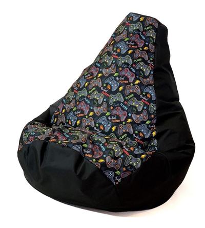 Qese ulëse Go Gift Sako Bag Pouf, 105 x 80 cm, print i zi, madhësi L