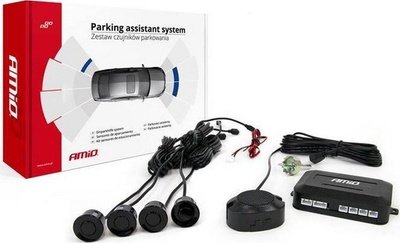 Систем за паркирање AMiO Parking Assist, сигнализација на близина, универзален, црн