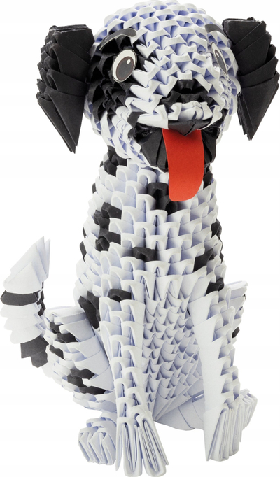 Set krijues origami Board Games Dalmatian, skulpturë 3D qeni, pa gërshërë e ngjitës