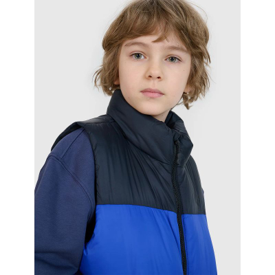 Детски елек 4F VEST M208, топол, со џебови, сино-црн