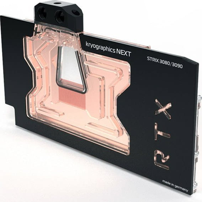 Bllok ftohës me ujë për GPU Aqua Computer Kryographics NEXT RTX 3080 3090 Strix, full cover, me drita RGB, i zi