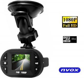 Kamerë për makinë Nvox FHD 1080P, me ekran 2", microSD deri 32GB, ngjyrë e zezë