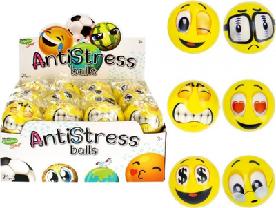 Top antistres Mega Creative Smiley Face, formë topi, i verdhë