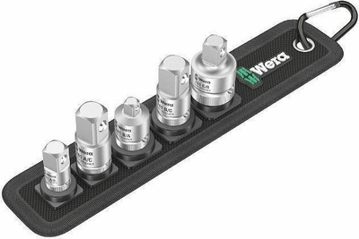 Set adapterësh për çelësa tuba Wera 781/5, 5 copë, 1/4\" 3/8\" 1/2\", argjendtë