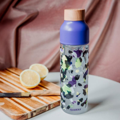 Шише за вода Quokka Ecozen Ice Bright Spots, 840 ml, транспарентно