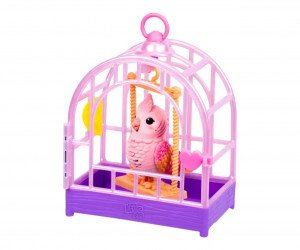 Lodër interaktive Little Live Pets My Really Real Bird Rosie, zog me kafaz, reagon me zë, rozë