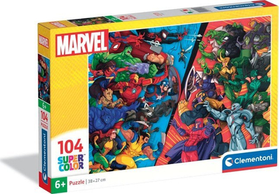 Puzzle Clementoni Marvel Heroes Vs Villains, 104 copa, shumëngjyrësh