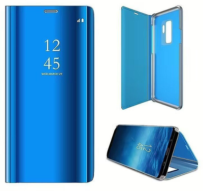 Futrollë Mocco Clear View Cover për Samsung Galaxy S23, plastike, blu