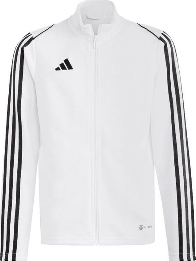 Bluzë sportive Adidas Tiro 23 League Jr, me zinxhir komplet, Aeroready, e bardhë