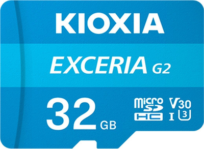 Kartë memorie Kioxia Exceria G2 microSDHC, 32GB, Class 10, blu