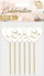 Shkopinj dekorativë Godan Heart Pick with Dove, set 6 copë, zemër, të bardhë me të artë