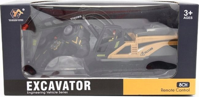 Lodër eskavator me telekomandë MZ Import BC1050, 8 kanale, me drita e zë, ngjyrë e verdhë