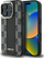 Mbulesë telefoni DKNY PU Leather Checkered MagSafe për iPhone 16 Pro, model me katrorë, e zezë