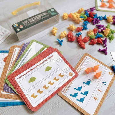 Set edukativ WOOPIE për mësu n'umrat, stil Montessori me dinozaurë, 95 copë, me ngjyra