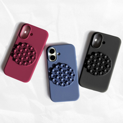 Mbrojtëse telefoni Etteri Silicone Stick për iPhone 17 Pro Max 6.9", silikon, me kupa thithëse, blu
