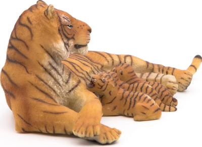 Figurë lodër Papo Wild Animal Kingdom Lying Tigress Nursing, plastikë, shumëngjyrëshe