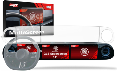 Folie mbrojtëse mat GrizzGlass CarDisplay për Mercedes GLB Superscreen (2026), 4 në 1