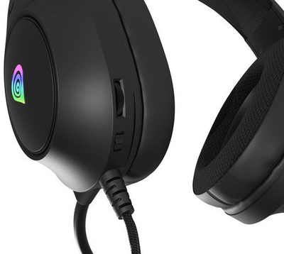 Kufje gaming Genesis Neon 213 RGB, me mikrofon, me kabllo, të zeza