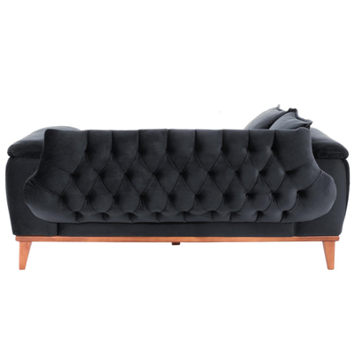Divan-Shtrat 2 ulëse BENNINGTON, 180×95×80 cm HM3250.01, zezë