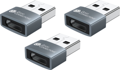 Adapter USB Good Connections USB 2.0 A në USB C, set me 3 copa, i zi