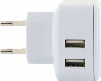 Karikues muri Schwaiger LAD230 531, 2x USB, 230V, i bardhë