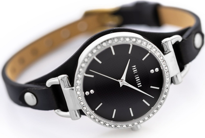 Orë dore për gra Paul Lorens PL13922A-1A1, mekanizëm quartz, rrip lëkure, gri