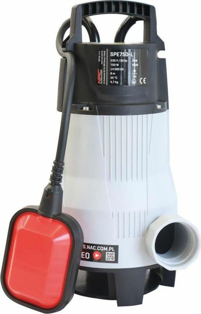 Pompe uji i ndotur NAC SPE75D L, 750W, 14000 l/orë, gri