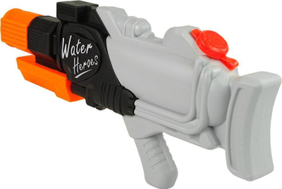 Pistoletë uji Leantoys Water Heroes, 1850 ml, pompim manual, gri e zezë