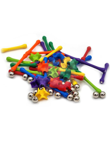 Lodër ndërtimi magnetike WOOPIE Magnetic Construction Blocks Puzzle, 110 pjesë, set 4 copë, shumëngjyrëshe