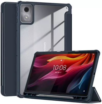 Mbështjellësi për tabletë 4kom.pl Clear Pencil me mbajtëse për Lenovo Tab K11 Plus 11.45" TB352FU, blu të errët