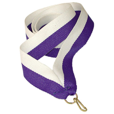Shirit medalje Victoria Sport Ribbon 22mm, me kapëse metal, i bardhë edhe blu