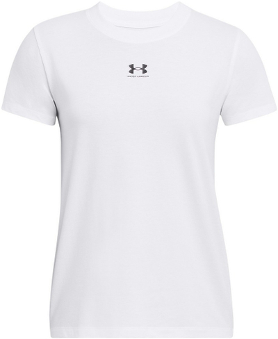 Bluzë sportive Under Armour Rival Core SS W 1383648, pambuk i lehtë, e bardhë