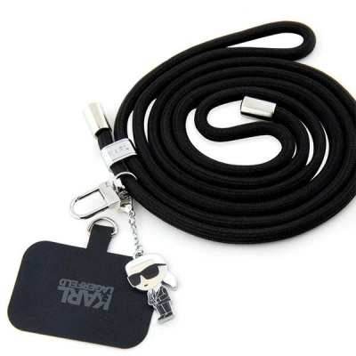 Rrip telefoni Karl Lagerfeld Universal Crossbody, najlon, i rregullueshëm, i zi