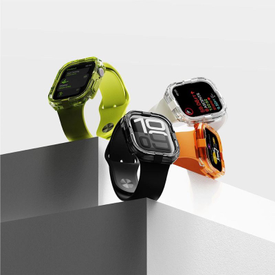 Mbrojtëse ore Ringke Fusion Bumper Apple Watch 10, 46mm, TPU polikarbonat, e zezë
