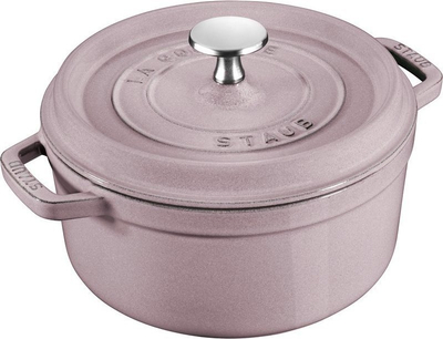 Tenxhere gize Staub, 2.2L, me kapak, rozë Cherry Blossom