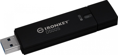 USB Kingston IronKey D500S, 8 GB, e zezë