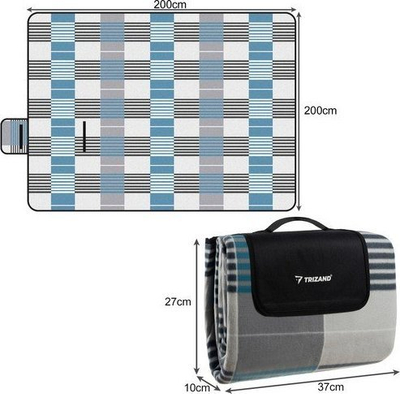 Batanije plazhi Mbuloja Beach Blanket, 2 x 2 m, e papërshkueshme nga uji, shumëngjyrëshe