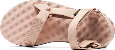 Sandale Teva Flatform Universal për goca, me platformë të lartë, me rripa prej materiali tekstil, bezhë