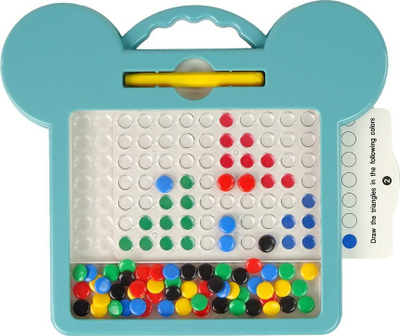 Lodër mozaik magnetik LEAN Toys, 60 copa, 12 kartela, blu