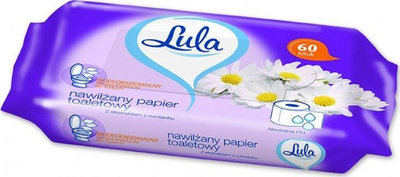 Letra e lagme tualeti Lula, me ekstrakt kamomili, 60 copë, e bardhë