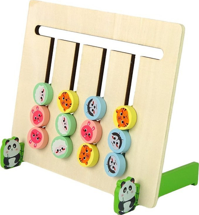 Puzzle druri Leantoys Four Colors, edukativ, me dy anë, shumëngjyrësh
