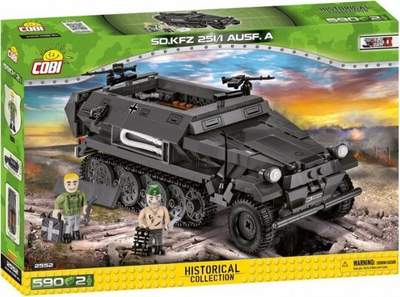 Set ndërtimi Cobi SD.KFZ.251/1 AUSF.A Historical Collection, 590 copa, me minifigura, gri e errët