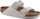 Sandale Birkenstock Arizona Slides për burra, me zdruk prej zhamsh, krem, nr. 45 EU